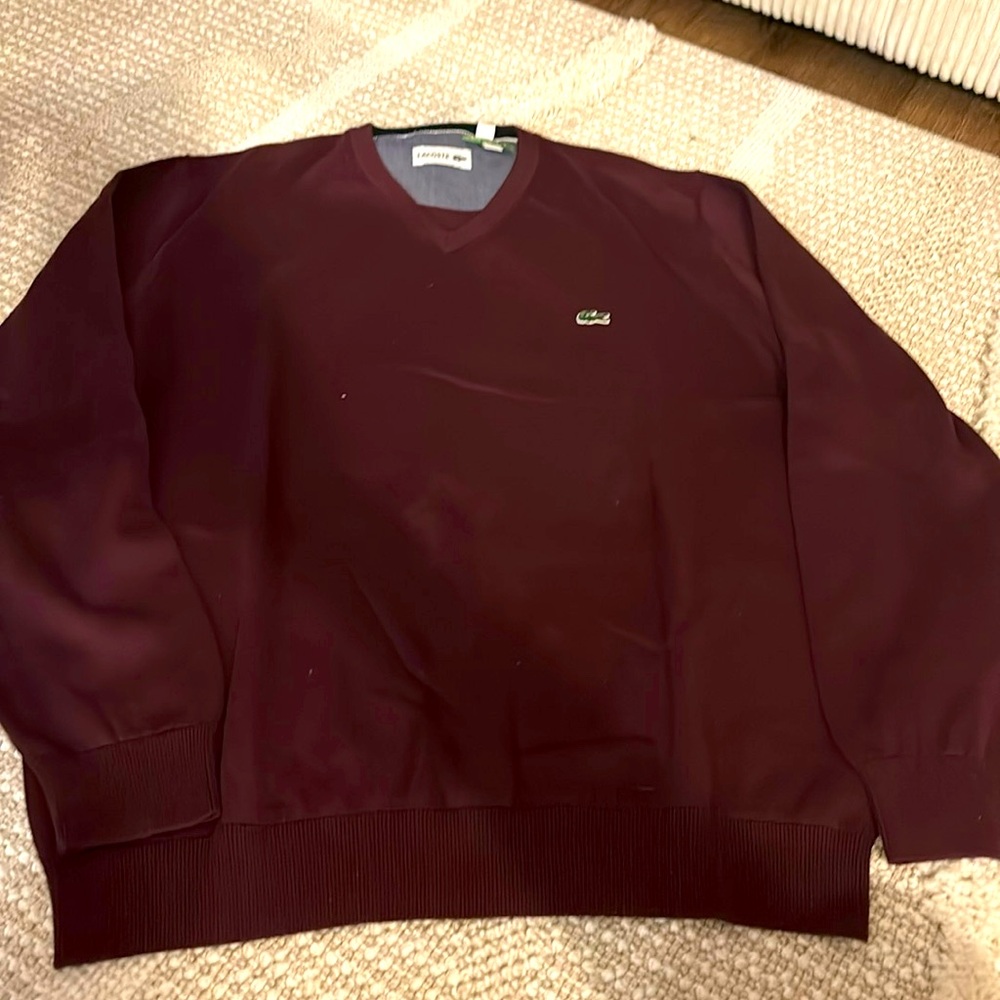 Lacoste men’s c neck sweater great condition always dry cleaned